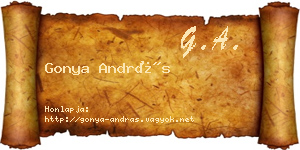 Gonya András névjegykártya